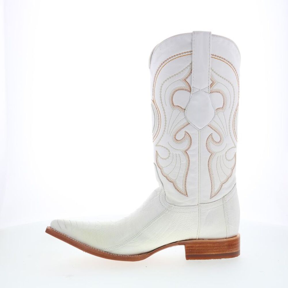 Los Altos Mens Ostrich Leg Boots XXX-Toe White Boots (NWT) - Picture 5 of 7
